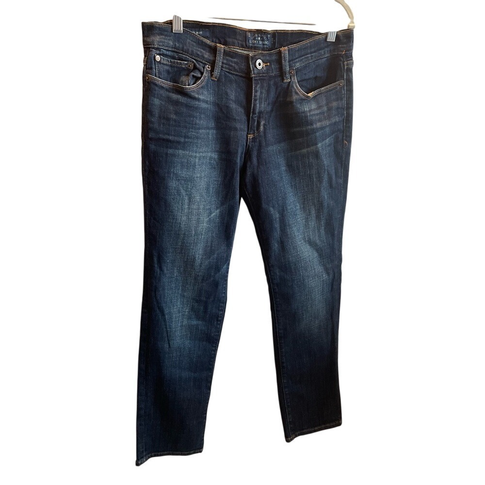 Lucky Brand Sweet‎ Straight Jeans Dark Wash Denim Size 6 28 Womens Mid Rise
